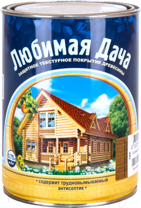 Защитно-декоративный состав Любимая дача Для дерева (750мл, белый)