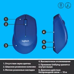 Мышь Logitech M330 / 910-004910 (синий) — фото 6