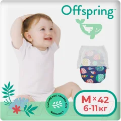 Подгузники-трусики детские Offspring M 6-11кг Рыбки / OF02MF (42шт) — фото 1