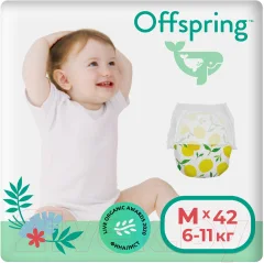 Подгузники-трусики детские Offspring M 6-11кг Лимоны / OF02MLMN (42шт) — фото 1