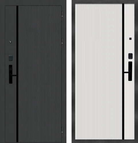 Входная дверь МеталЮр M9 Velluto Bianco Dircode s-11 (96x205, правая)