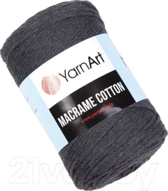 Пряжа для вязания Yarnart Macrame Cotton 20% полиэстер, 80% хлопок 225м / 9464987 (758 маренго) — фото 5