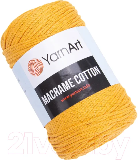 Пряжа для вязания Yarnart Macrame Cotton 20% полиэстер, 80% хлопок 225м / 9464996 (796 желтый)