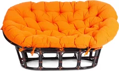 Диван садовый Tetchair Mamasan 23/02 W с подушкой (античный черно-коричневый/оранжевый) — фото 10