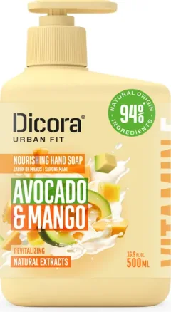Мыло жидкое Dicora Mango & Avocado с витамином Е (500мл) — фото 3