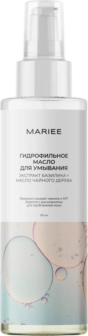 Гидрофильное масло Mariee Экстракт базилика+масло чайного дерева (150мл)