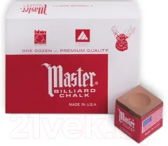 Мел для бильярда Tweeten Master А12 (12шт, золото) — фото 3