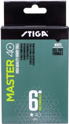 Набор мячей для настольного тенниса STIGA Master ABS (6шт, белый) — фото 1