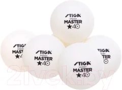 Набор мячей для настольного тенниса STIGA Master ABS (6шт, белый) — фото 2