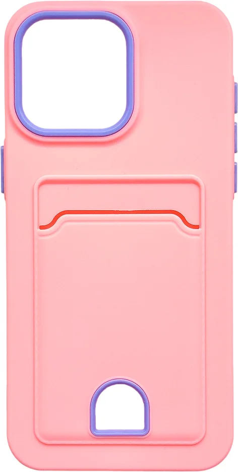 Чехол-накладка Case Matte Card Case для iPhone 13 (розовый матовый)