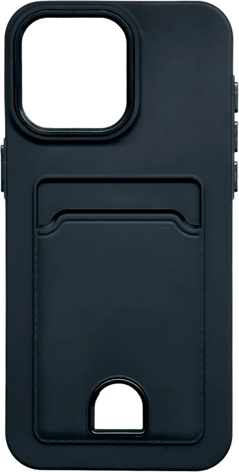Чехол-накладка Case Matte Card Case для iPhone 13 (черный матовый)
