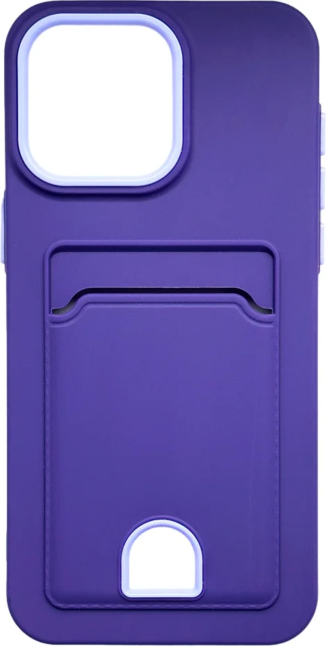Чехол-накладка Case Matte Card Case для iPhone 14 (фиолетовый матовый)