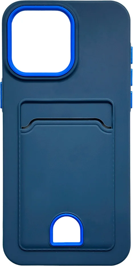 Чехол-накладка Case Matte Card Case для iPhone 15 Pro (синий матовый)