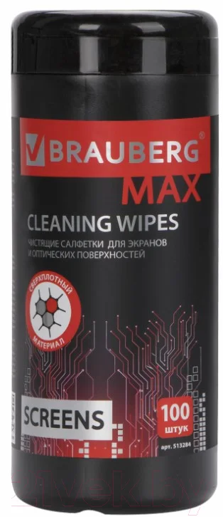 Салфетки для ухода за техникой Brauberg Max / 513284 (100шт)