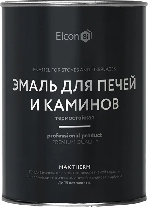 Эмаль Elcon Max Therm Термостойкая для печей и каминов 1000C (800г, черный)