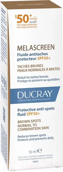 Крем солнцезащитный Ducray Melascreen SPF 50+ Флюид (50мл) — фото 9