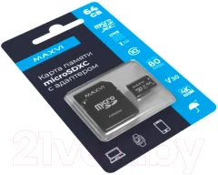 Карта памяти Maxvi microSDXC 64GB class 10 UHS-I (3) — фото 2