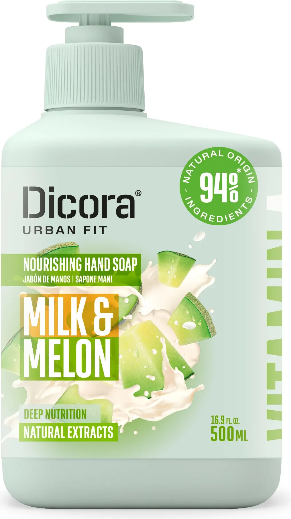 Мыло жидкое Dicora Milk & Melon с витамином А (500мл)