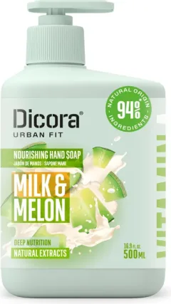 Мыло жидкое Dicora Milk & Melon с витамином А (500мл) — фото 3