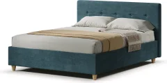 Двуспальная кровать Sonit Mira 160x200 шенилл Eclipse (15 синий) — фото 1