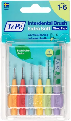 Ершики межзубные TePe Mixed Extra Soft с особо мягкой щетиной (6шт) — фото 1