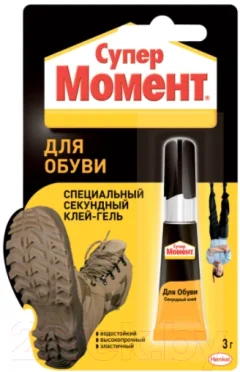Клей Момент Супер гель для обуви. Секундный (3г, блистер) — фото 1