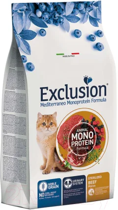 Сухой корм для кошек Exclusion Monoprotein Sterilized Beef / NGCSB12 (12кг) — фото 1