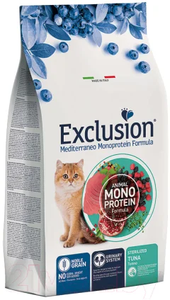 Сухой корм для кошек Exclusion Monoprotein Sterilized Tuna / NGCST12 (12кг) — фото 1