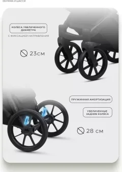 Детская универсальная коляска Riko Montana X 3 в 1 Basic (54 оливковый) — фото 9