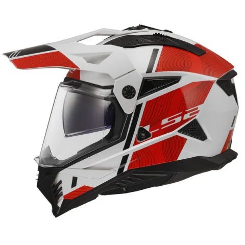Мотошлем LS2 MX702 Pioneer 2 Hill (M, белый/красный)