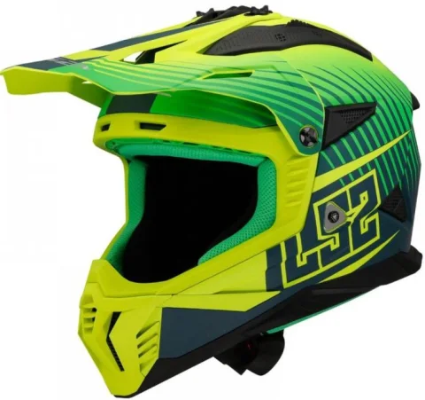 Мотошлем LS2 MX708 Fast II Duck (L, Green H-V Yellow)