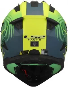 Мотошлем LS2 MX708 Fast II Duck (XL, Green H-V Yellow) — фото 10