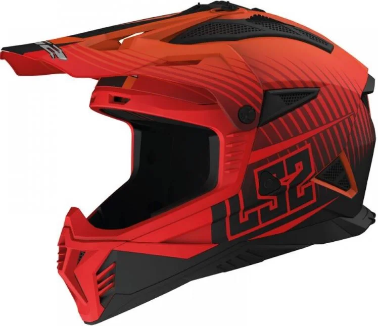 Мотошлем LS2 MX708 Fast II Duck (XL, оранжевый/красный)