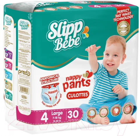 Подгузники-трусики детские Slipp Bebe N4 7-18кг / EP-304 (30шт)