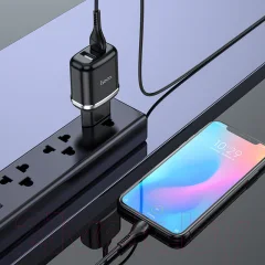 Зарядное устройство сетевое Hoco N4 + кабель Type-C / 31050 (черный) — фото 7