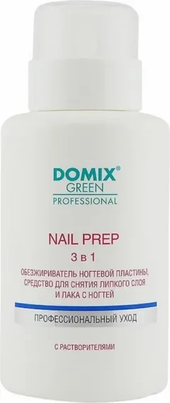 Обезжириватель для ногтей Domix Green Nail Prep Снятие липкого слоя 3в1 (255мл) — фото 1