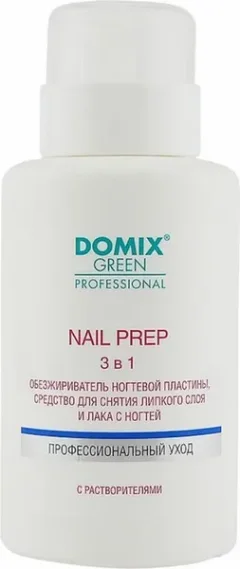 Обезжириватель для ногтей Domix Green Nail Prep Снятие липкого слоя 3в1 (255мл) — фото 3