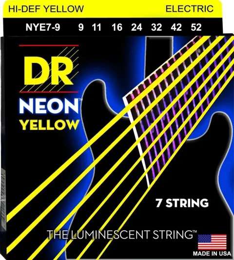 Струны для электрогитары DR Neon NYE7-9 9-52 7-Strings