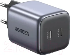 Адаптер питания сетевой Ugreen Nexode 45W PD Charger CD294 / 90573 (серый) — фото 1