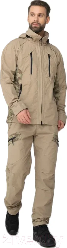 Костюм для охоты и рыбалки Huntsman Матрица летний Nylon Cotton Рип-Стоп Песок (р-р 52-54/182-188)
