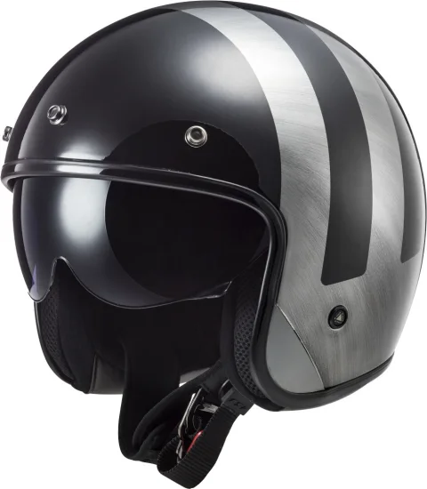 Мотошлем LS2 OF601 Bob 2 Lines (M, Black Jeans)