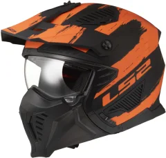 Мотошлем LS2 OF606 Drifter Mud (XS, черный/оранжевый матовый) — фото 5