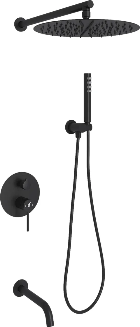 Душевая система со смесителем Oliveeka OL-88939017-MB (черный матовый)