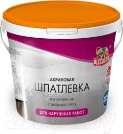 Шпатлевка готовая Olecolor Для наружных работ (900г) — фото 3
