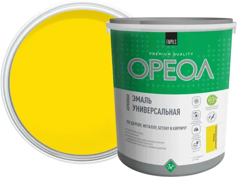 Эмаль Ореол Акриловая глянцевая (1.9кг, желтый)