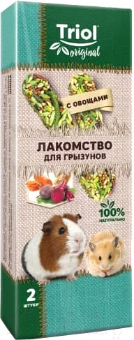 Лакомство для грызунов Triol Original для грызунов с овощами / 40161014 (2шт, 50г)