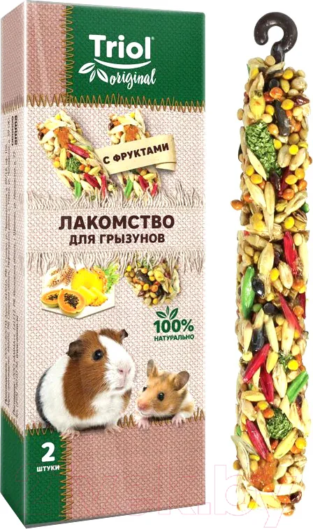 Лакомство для грызунов Triol Original для грызунов с фруктами / 40161015 (2шт,50г)