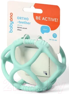 Прорезыватель для зубов BabyOno Ortho 0м+ / 489/01 (бирюзовый) — фото 3