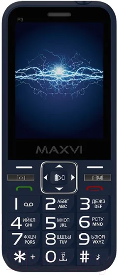 Мобильный телефон Maxvi P3 (синий) — фото 3