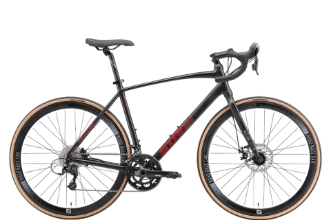 Велосипед STARK Peloton 700.3 D 2025 (M, черный матовый/красный металлик, разобранный, в коробке)